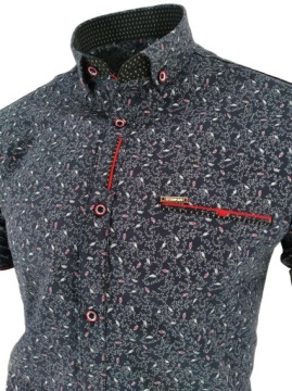 РУБАШКА МУЖСКАЯ ТЕМНО-СИНЯЯ С УЗОРОМ SDN 669 XL