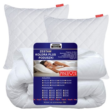 KOŁDRA 200x220 CAŁOROCZNA 2x PODUSZKA 70x80 ZESTAW