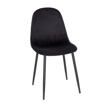 Krzesło czarne, tapicerowane, welurowe SALON YV-02