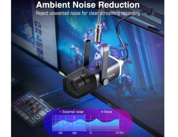 FIFINE AM8 XLR МИКРОФОН С RGB-СВЕТОДИОДОМ USB-ПОТОКОВАЯ ТРАНСЛЯЦИЯ PS5/4 РЕГУЛИРОВКА ГРОМКОСТИ