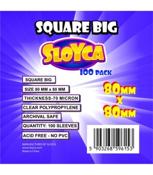 SLOYCA KOSZULKI SQUARE BIG (80X80MM) 100 SZT.