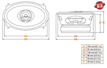 АВТОМОБИЛЬНЫЕ ДИНАМИКИ ГЕРЦ DCX 460.3 2-ХОДОВОЙ 4х6 80Вт