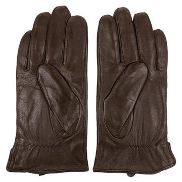 МУЖСКИЕ КОРИЧНЕВЫЕ КОЖАНЫЕ ПЕРЧАТКИ С УТЕПЛЕННЫМ ФЛИСОМ BEAR