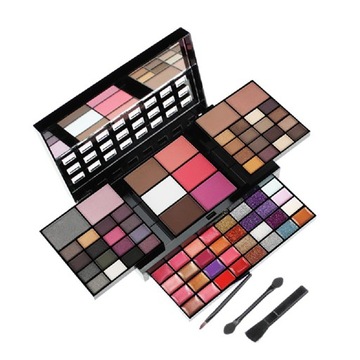 Zestaw kosmetyków 74 kolory paleta cieni błyszczyk róż puder glitter