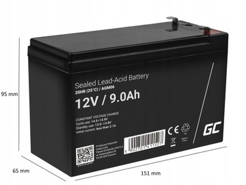 Akumulator AGM 12V 9Ah Bezobsługowy do UPS ALARM