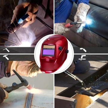 СВАРОЧНЫЙ ШЛЕМ С АВТОЗАТЕМНЕНИЕМ КРАСНАЯ АВТОМАТИЧЕСКАЯ МАСКА MAGNUM