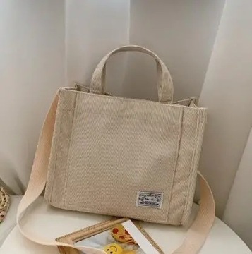 Women Handbag Simple Corduroy Portable Large Capacity HandBag Ins Fashion T
