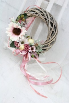 Осенняя гирлянда украшение двери Подсолнухи розы украшение