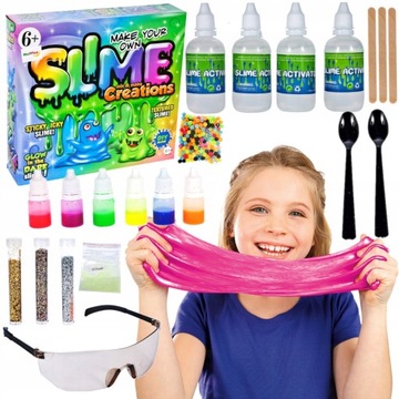 ZESTAW SLIME DO ROBIENIA GLUTÓW MASA ŚWIECĄCA GLUT