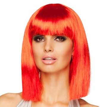 PERUKA CZERWONA NEON Z GRZYWKĄ PULP GAGA 100 WZORÓW 85762