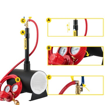 Газовая ковочная печь VEVOR 9л овальная 1 горелка