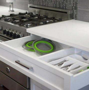 Składany durszlak silikonowy sitko do mycia składany ociekacz z uchwytem