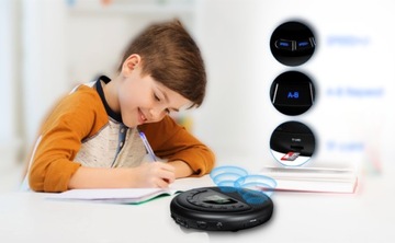 Автомобильный CD-плеер, черные портативные колонки AUX, USB, перезаряжаемые