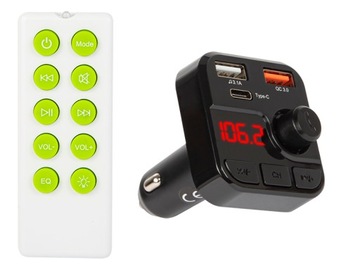 TRANSMITER FM Bluetooth ładowarka USB usb-c (0357)