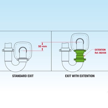 LIRA SPAZIO 2 СИФОН, компактный для моек с двумя чашами,