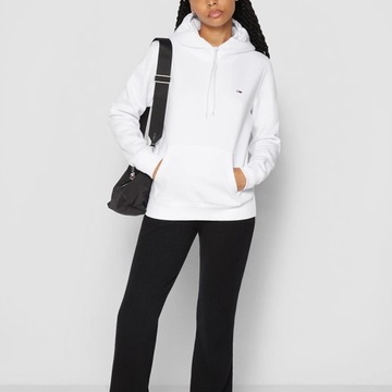 Tommy Jeans женская белая хлопковая толстовка кенгуру с капюшоном M