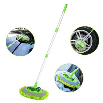 ТЕЛЕСКОПИЧЕСКАЯ ЩЕТКА ДЛЯ МОЙКИ АВТОМОБИЛЯ ШВАБРА МИКРОФИБРА 180° АЛЮМИНИЕВЫЙ СПЛАВ