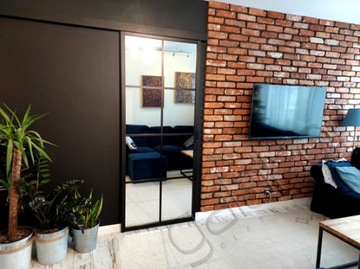 Раздвижные двери Black Frame System 75 Стекло 4 поля