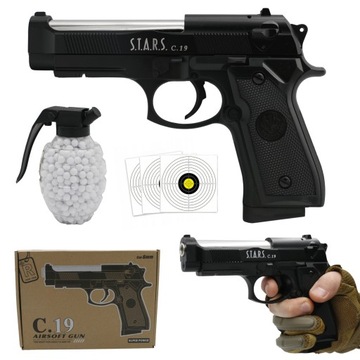 METALOWY PISTOLET BERETTA NA KULKI REPLIKA IMITACJA BRONI ASG GRATIS KULKI