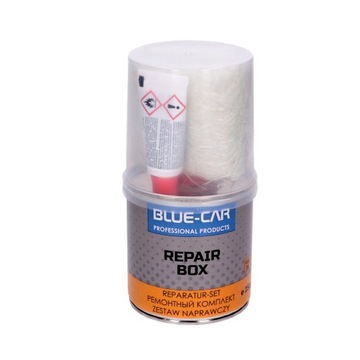 BLUE CAR ZESTAW NAPRAWCZY 250G ŻYWICA + UTWARDZACZ + MATA SZKLANA