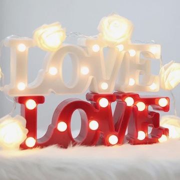 Светодиодный светильник с буквами алфавита Light Up Love-White