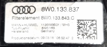 Obudowa filtra powietrza Audi A4 B9 A5 F5 2.0 TFSI 8W0133837 8W0133837AB