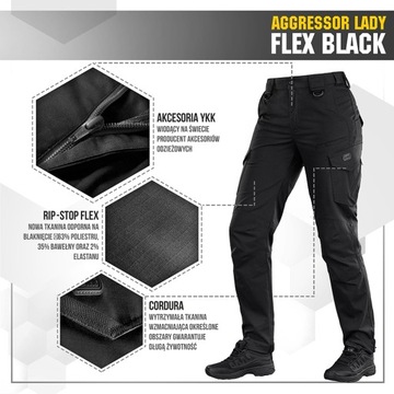 MTac Spodnie Aggressor Lady Flex Black 30/30