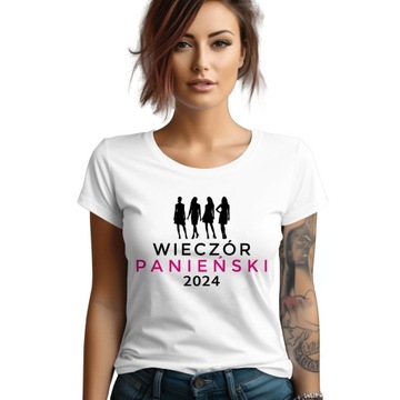 KOSZULKA NA WIECZÓR PANIEŃSKI T-SHIRT DLA PANNY MŁODEJ | L