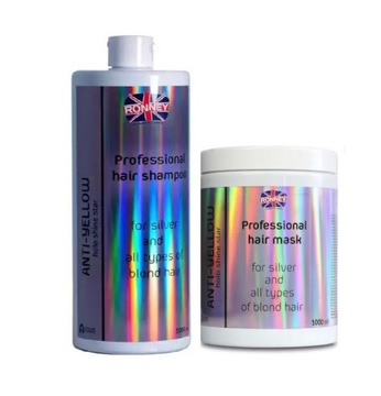 RONNEY ZESTAW HOLO ANTI-YELLOW SZAMPON MASKA SILVER POWER 2x1L