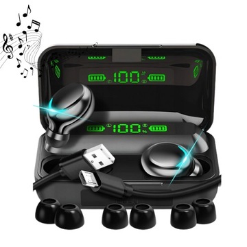 SŁUCHAWKI BEZPRZEWODOWE BLUETOOTH 5.1 + POWERBANK