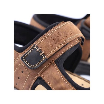 Komfortowe sandały męskie na rzep Rieker 26156-25