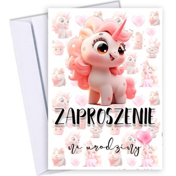 10szt ZAPROSZENIA NA URODZINY ROCZEK PRZYJĘCIE 2 3 4 5 6 7 JEDNOROŻEC 161