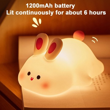Силиконовый ночник Big Face Rabbit Tap, заряжаемый через USB