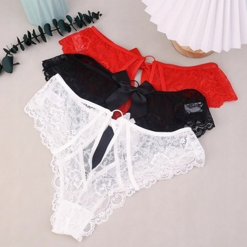 KORONKOWE MAJTKI DAMSKIE SEXY KORONKA FIGI WYSOKIE