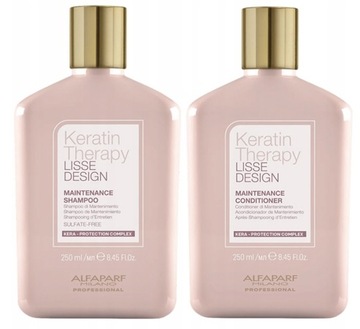ALFAPARF Lisse Keratin Therapy SZAMPON + ODŻYWKA PO KERATYNIE 250ml x2