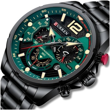 ZEGAREK MĘSKI CURREN KLASYCZNY ELEGANCKI CHRONOGRAF DATOWNIK 5 KOLORÓW