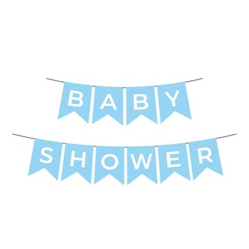 Zestaw Baner Flagi Baby Shower Niebieski