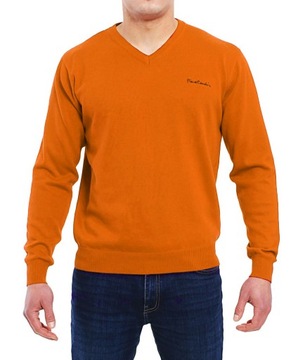Sweter Pierre Cardin V neck Orange Sign L