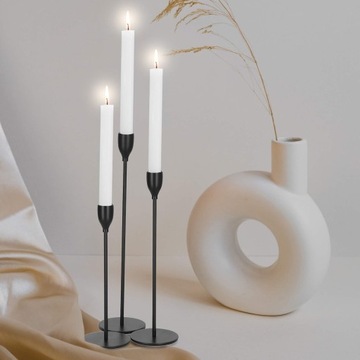 НАБОР ПОДСВЕЧНИКОВ НАБОР МЕТАЛЛИЧЕСКИХ УКРАШЕНИЙ ЧЕРНЫЙ ДЛЯ ГЛАМУРНЫХ СВЕЧЕЙ 3 ШТ.