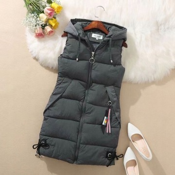 ЖЕНСКИЙ СТЕГАНЫЙ ЖИЛЕТ С РУКАВАМИ, ДЛИННЫЙ M/3XL