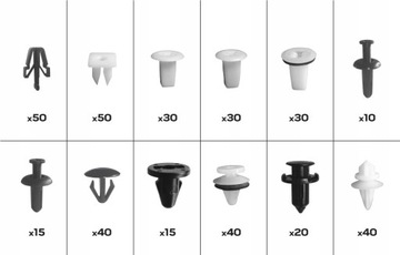 НАБОР АВТОМОБИЛЬНЫХ ЗАЖИМОВ NEO ДЛЯ MITSUBISHI 370 ШТ. ОРГАНАЙЗЕР 11-959