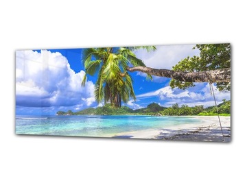 Obraz szklany 150x60 grafika za szkłem plaża