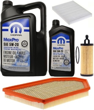 MOPAR 5W20 6L + FILTRY CHALLENGER 3,6 2014-2022