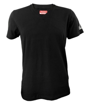 T-shirt męski w serek Kappa 100% bawełna dekolt V-NECK Czarny 2-pak L