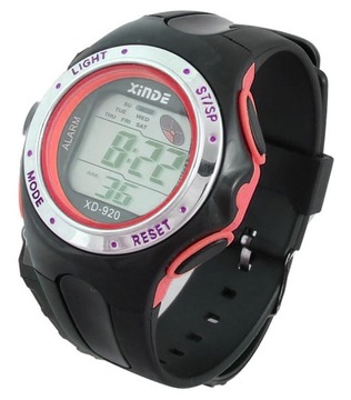 Zegarek dziecięcy XINDE elektroniczny alarm data stoper 12/24 h