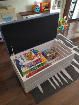 Пуф, Ящик для игрушек, Сиденье, Деревянный ящик, 80 см, Открывающийся ящик