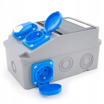 ROZDZIELNICA BUDOWLANA OGRODOWA 4x230V RÓŻNICÓWKA