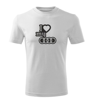 Koszulka T-shirt męska M87 AUDI A4 A3 A5 biała rozm 3XL