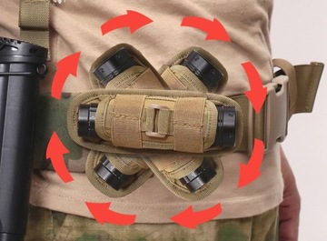 ВРАЩАЮЩИЙСЯ ДЕРЖАТЕЛЬ ТАКТИЧЕСКОГО ФОНАРЯ НА РЕМЕШКЕ РЮКЗАКА