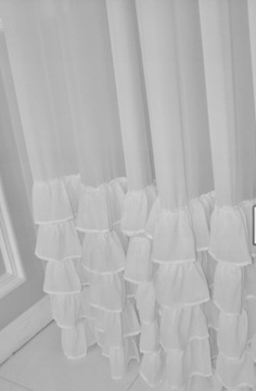 FIRANA GOTOWA DOLLY ZASŁONY FALBANY BIAŁE 145X250 KÓŁKA PRZELOTKI WOAL